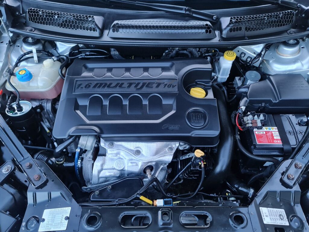 Detailed engine bay from a Fiat